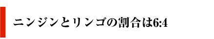 ニンジンとリンゴの割合は6:4
